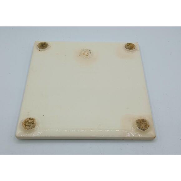 Vintage Dutch Boy Tile Trivet Harvesting Carrots Rabbits - Picture 2 of 2